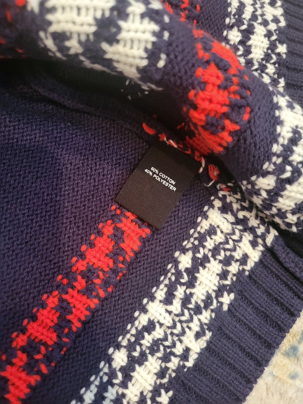 Marled Navy Blue Red White Nautical Cardigan Sweater NWT Medium - Picture 8 of 9